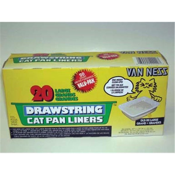 Van Ness Plastic Molding Co Van Ness Plastic Molding Drawstring Cat Pan Liners 20pk Ivory Large - DL2-20 225007